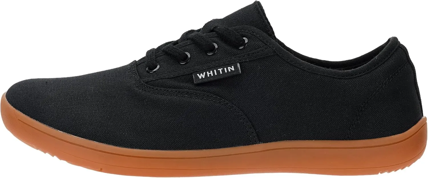 WHITIN Men's Wide Canvas Barefoot Sneakers | Zero Drop Sole | Minimalist Footwear