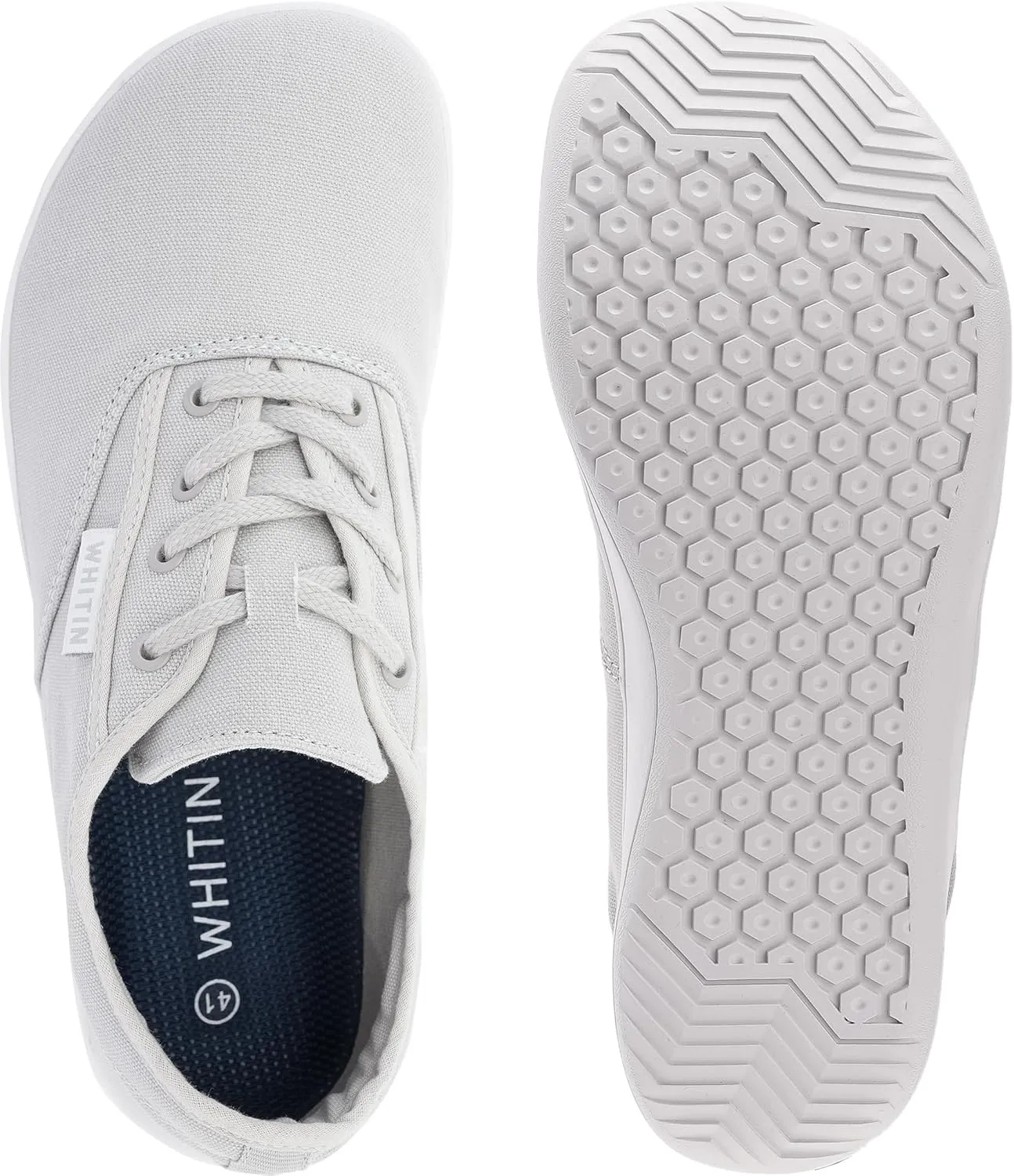 WHITIN Men's Wide Canvas Barefoot Sneakers | Zero Drop Sole | Minimalist Footwear