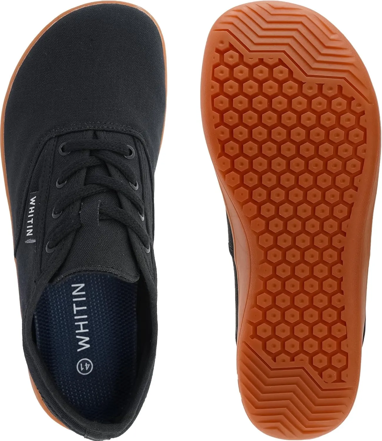 WHITIN Men's Wide Canvas Barefoot Sneakers | Zero Drop Sole | Minimalist Footwear