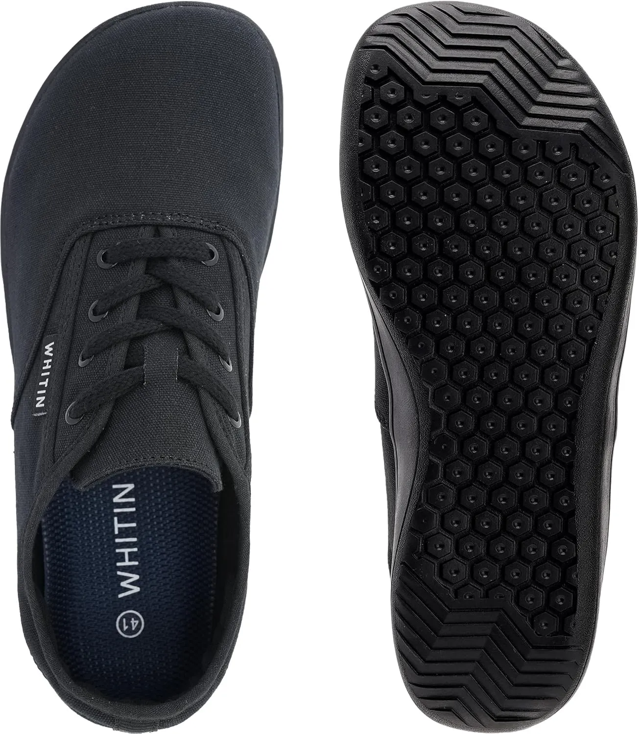 WHITIN Men's Wide Canvas Barefoot Sneakers | Zero Drop Sole | Minimalist Footwear