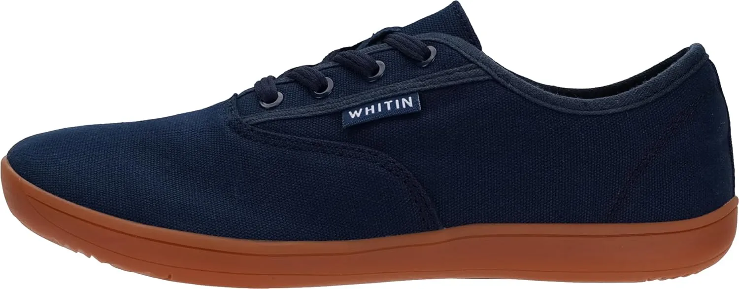 WHITIN Men's Wide Canvas Barefoot Sneakers | Zero Drop Sole | Minimalist Footwear