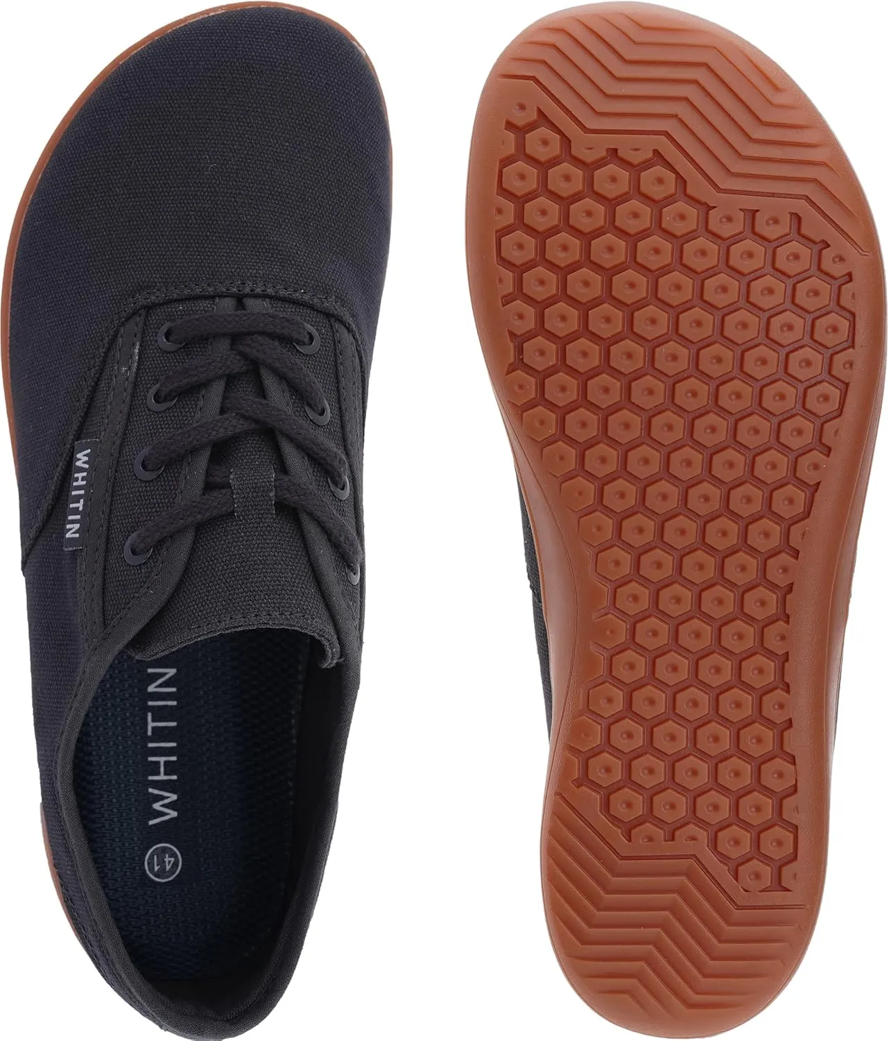 WHITIN Men's Wide Canvas Barefoot Sneakers | Zero Drop Sole | Minimalist Footwear
