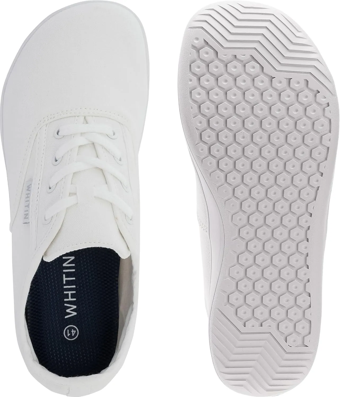 WHITIN Men's Wide Canvas Barefoot Sneakers | Zero Drop Sole | Minimalist Footwear