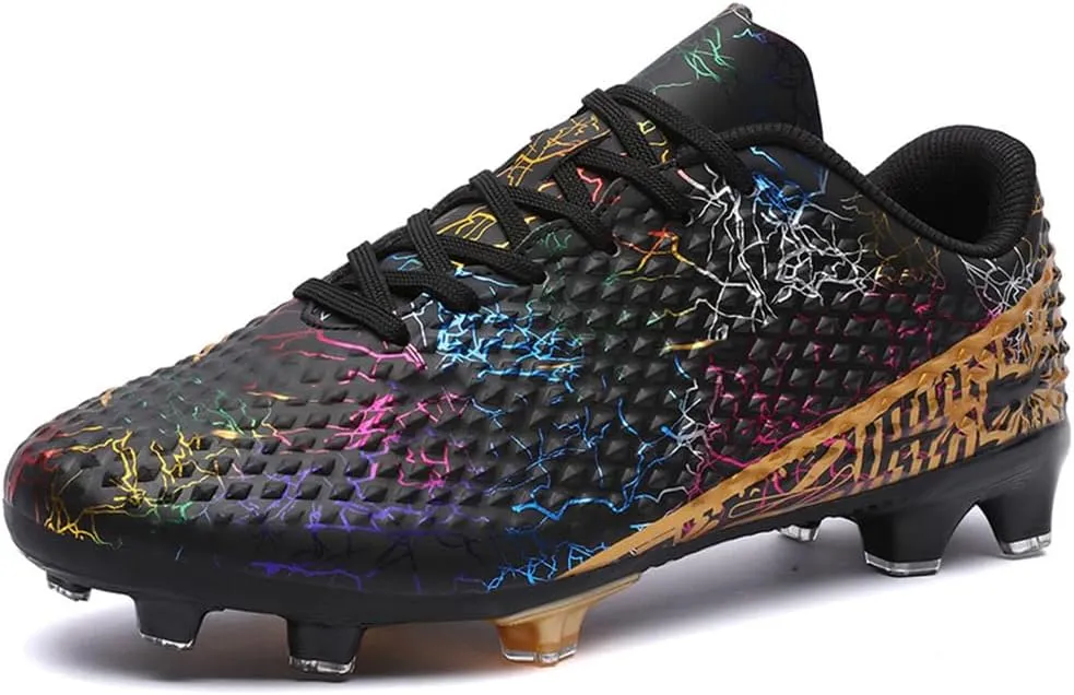 WILTENA Womens Comfy Soccer Cleats Mens Low Top Firm Ground Football Shoes Girls Boys Fashion Outdoor Football Sneakers