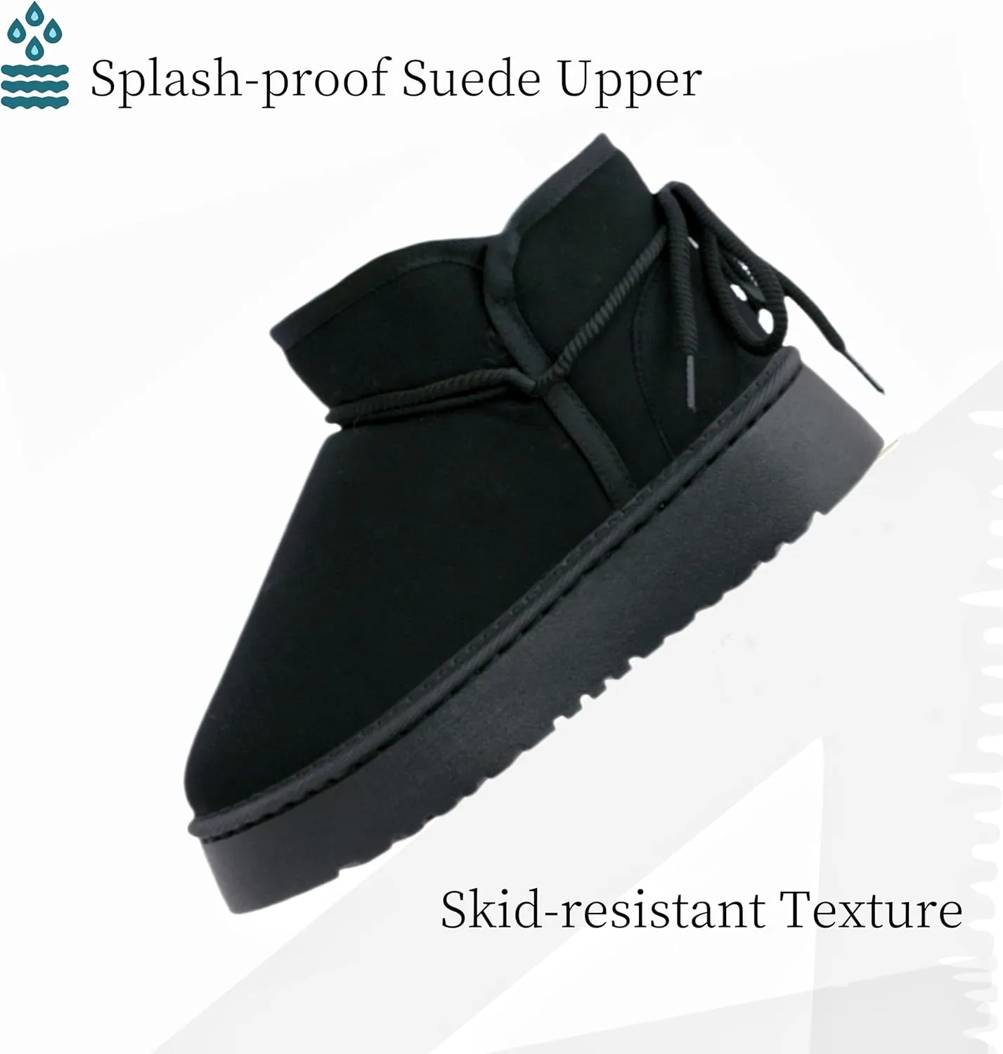 Winter Ankle Boots for Women - Water Resistant Leather Booties Non-Slip Platform Suede Mini Women's Boots - Perfect for Christmas Gifts
