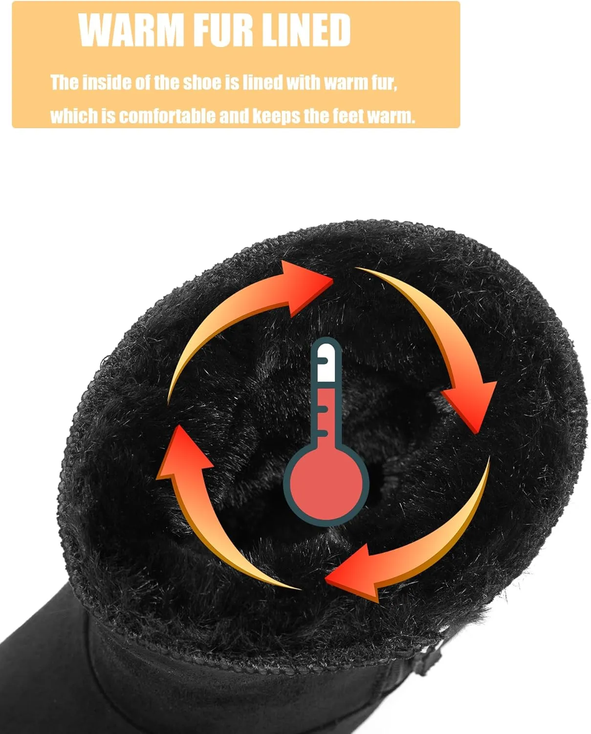 Winter Boots for Women Warm Ankle Boots Suede Faux Fur Lining Classic Zipper Anti-Slip Snow Booties Slippers Fashion Slip On Memory Foam Comfort Indoor & Outdoor Shoes