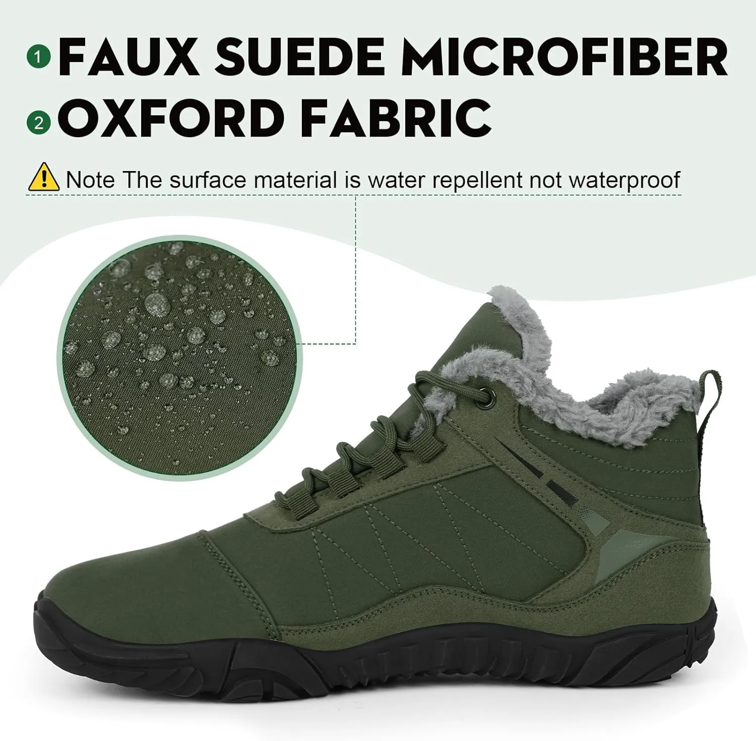 Winter Footwear Barefoot Shoes Women Men Zero Drop Barefoot Hiking Boots Slip On Warm Waterproof Snow Boot Minimalist Wide Toe Ankle Booties Five Finger Hike Shoes Outdoor