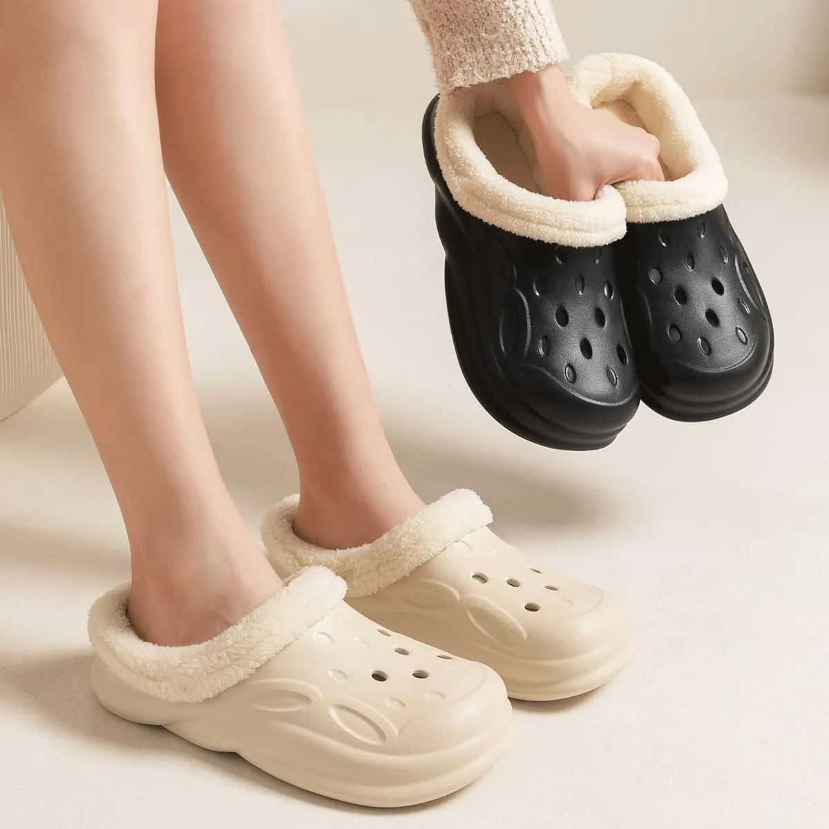 Winter Replacement Fur Insoles, Warm Insoles 2 Pairs, Unisex Home Slippers Insert Warm Insoles, Removable and Washable Fur c Insoles for Shoes, Boots, Slippers. (Black, 8.5-9)