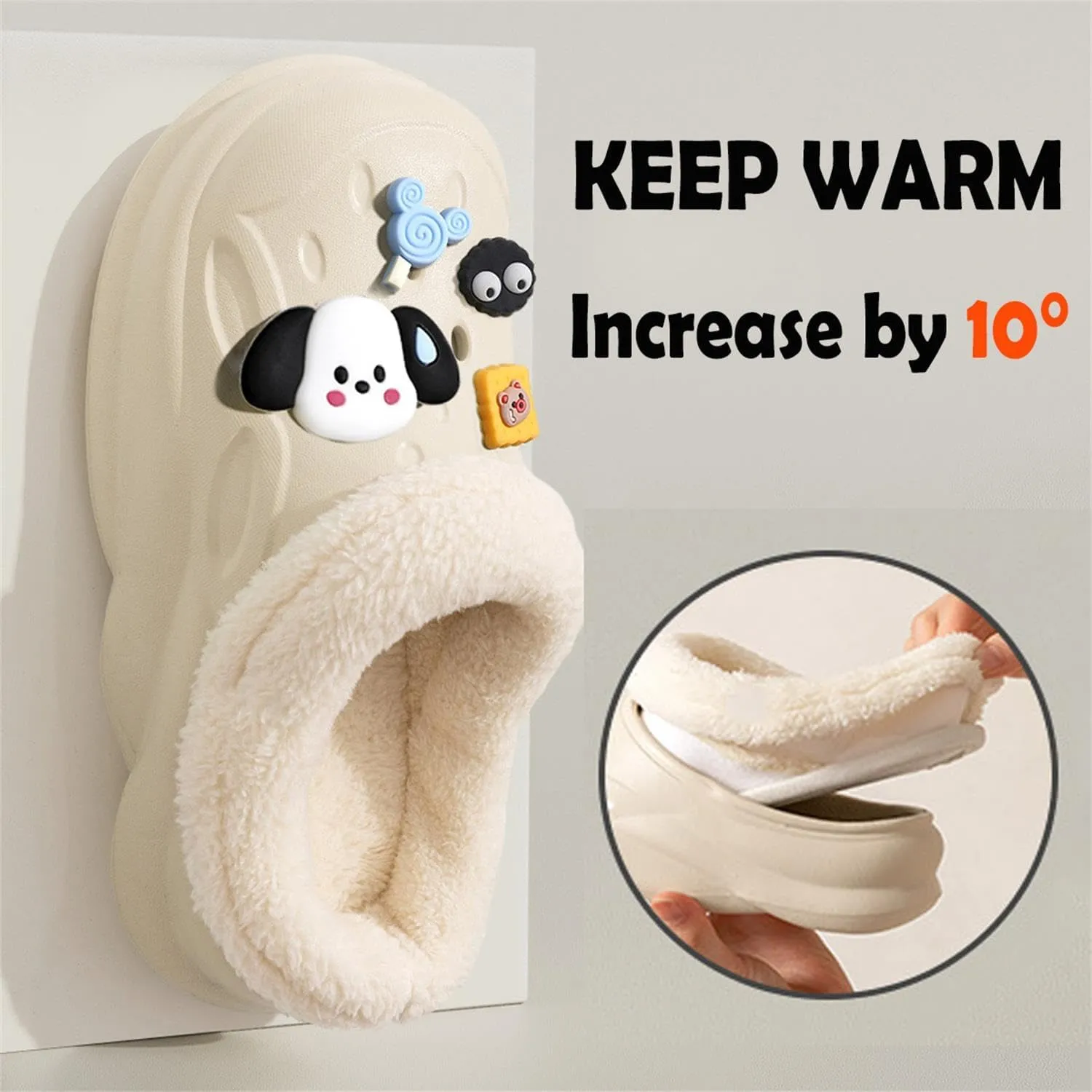 Winter Replacement Fur Insoles, Warm Insoles 2 Pairs, Unisex Home Slippers Insert Warm Insoles, Removable and Washable Fur c Insoles for Shoes, Boots, Slippers. (Black, 8.5-9)