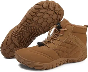 Winter Snow Boots for Women Men Hike Barefoot Shoes Minimalist Winter Snow Boots Zero Drop & Wide Toe Box & Waterproof Fur Lining Snow Booties Warm Hike Shoes