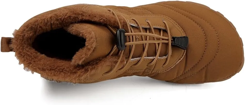 Winter Snow Boots for Women Men Hike Barefoot Shoes Minimalist Winter Snow Boots Zero Drop & Wide Toe Box & Waterproof Fur Lining Snow Booties Warm Hike Shoes