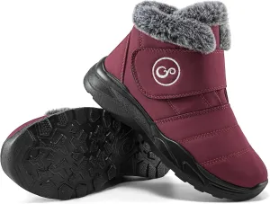 Winter Snow Boots for Women Waterproof: Fur Lined Warm Womens Boots Anti Slip Hook Loop Comfortable Booties Outdoor