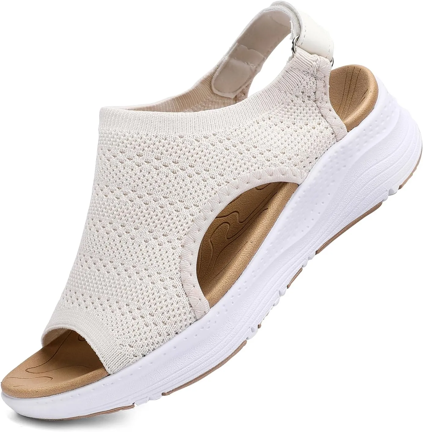 Women Arch Support Orthotic Walking Sandals Open Toe Adjustable Ankle Strap