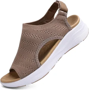 Women Arch Support Orthotic Walking Sandals Open Toe Adjustable Ankle Strap