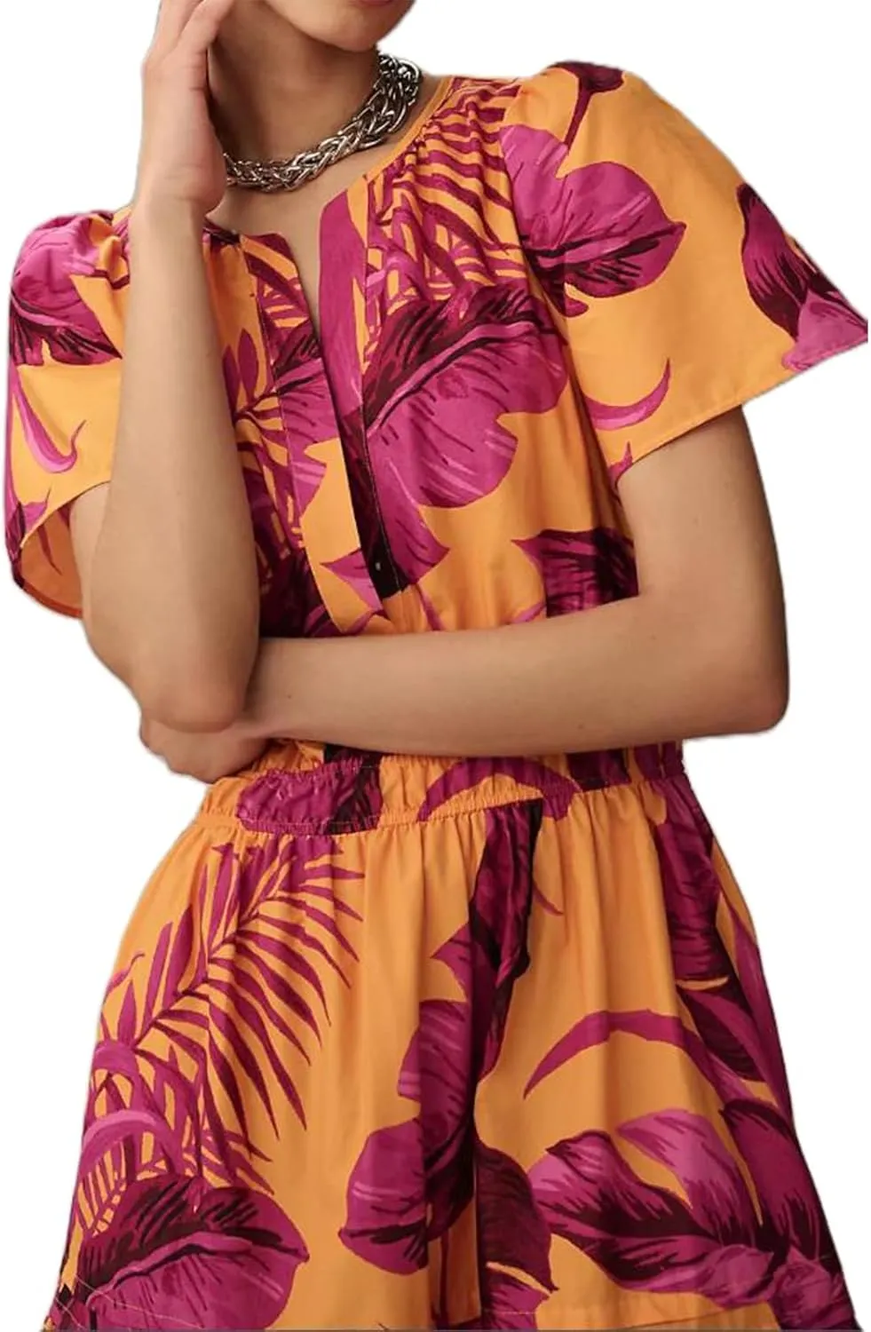 Women Boho Maxi Dress Short Sleeve V Neck Floral Print Loose Flowy Long Dress Aline Tiered Ruffle Beach Dress