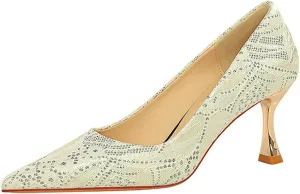 Women Sandal Stiletto Heel Close Pointed Toe Sandal Summer Slip On Wedding Party Work Pumps Comfort Casual Shoes