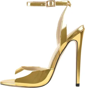 Women's Ankle Strap Stilettos, Open Toe Wedding Party Dress Sandals