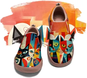 Women's Art Painted Travel Shoes Slip On Fashion Sneaker Lightweight Comfort Casual Leather Loafers