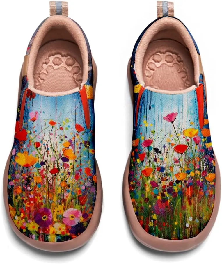 Women's Art Painted Travel Shoes Slip On Fashion Sneaker Lightweight Comfort Casual Leather Loafers