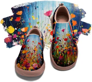 Women's Art Painted Travel Shoes Slip On Fashion Sneaker Lightweight Comfort Casual Leather Loafers