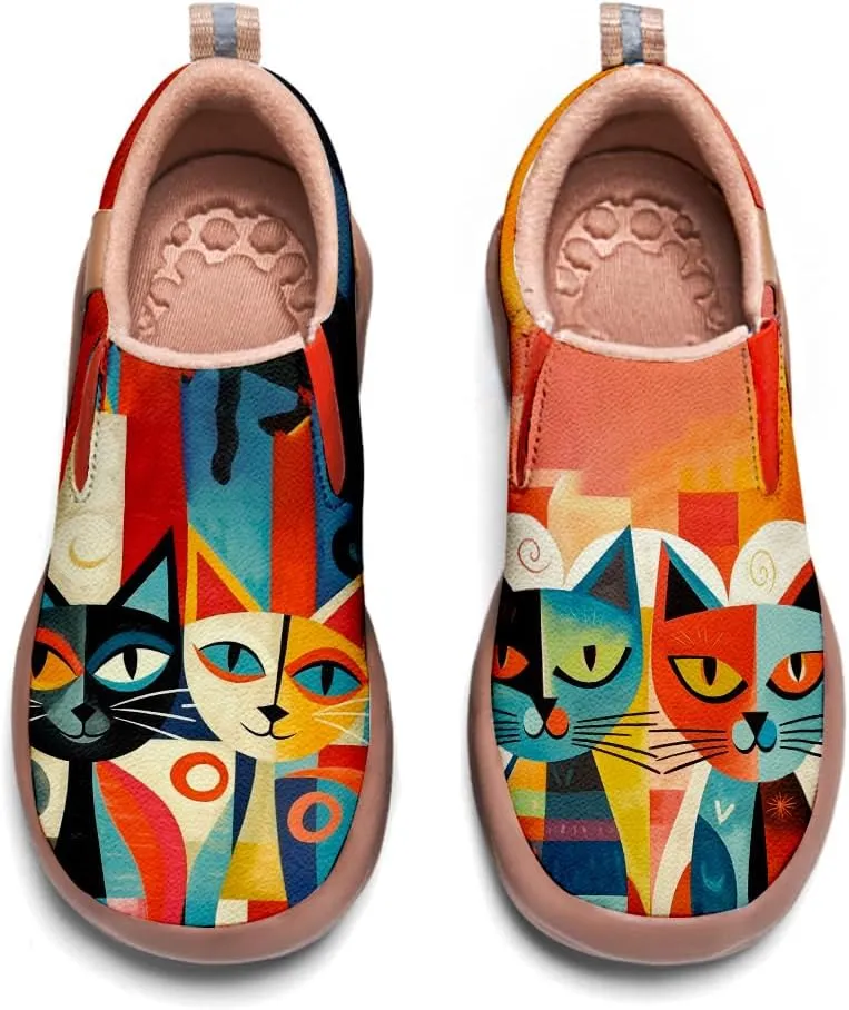 Women's Art Painted Travel Shoes Slip On Fashion Sneaker Lightweight Comfort Casual Leather Loafers