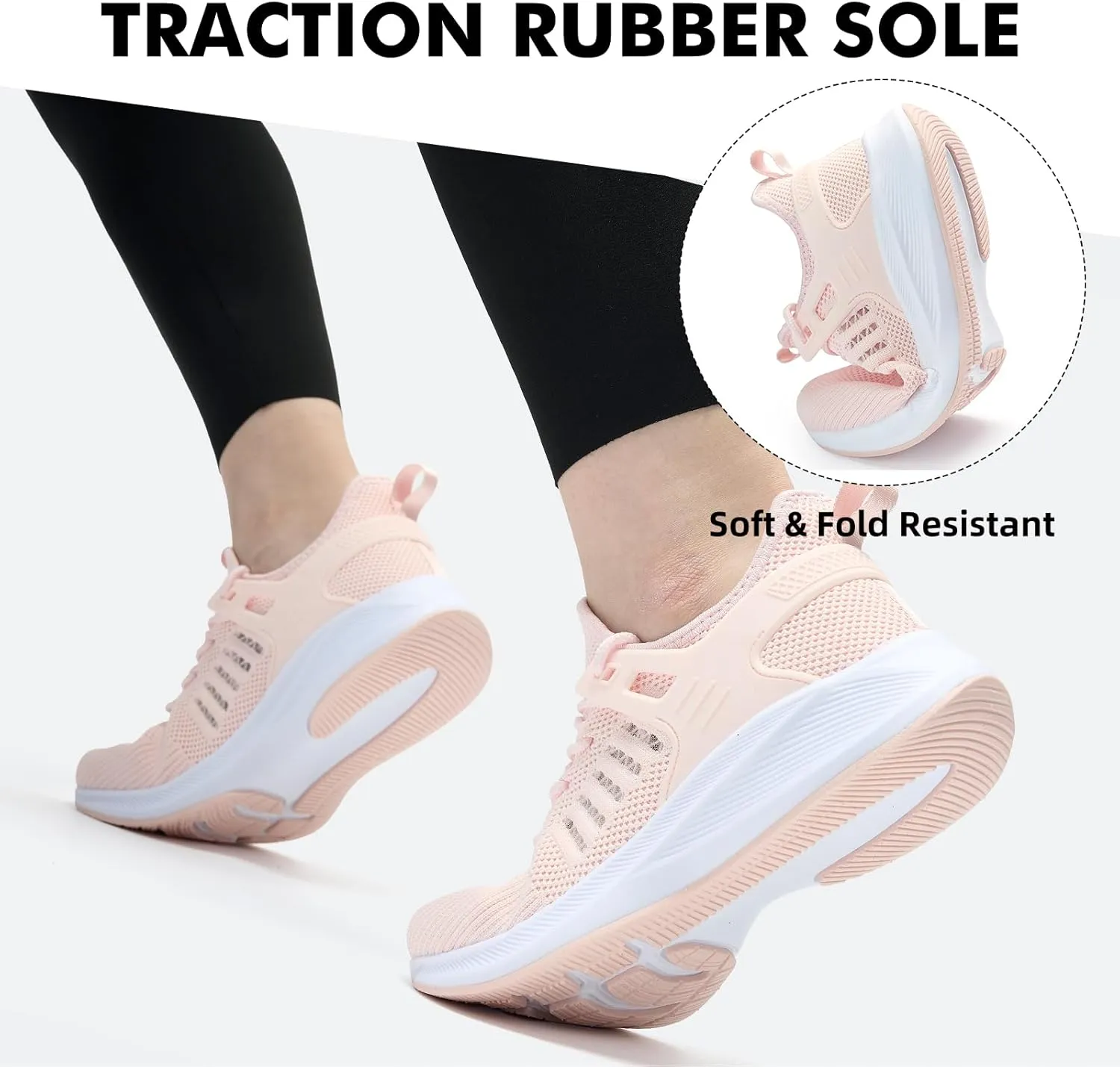 Womens Athletic Walking Shoes - Running Tennis Shoes Jogging Workout Lightweight Breathable Slip on Sneakers for Indoor Outdoor Gym Travel Work