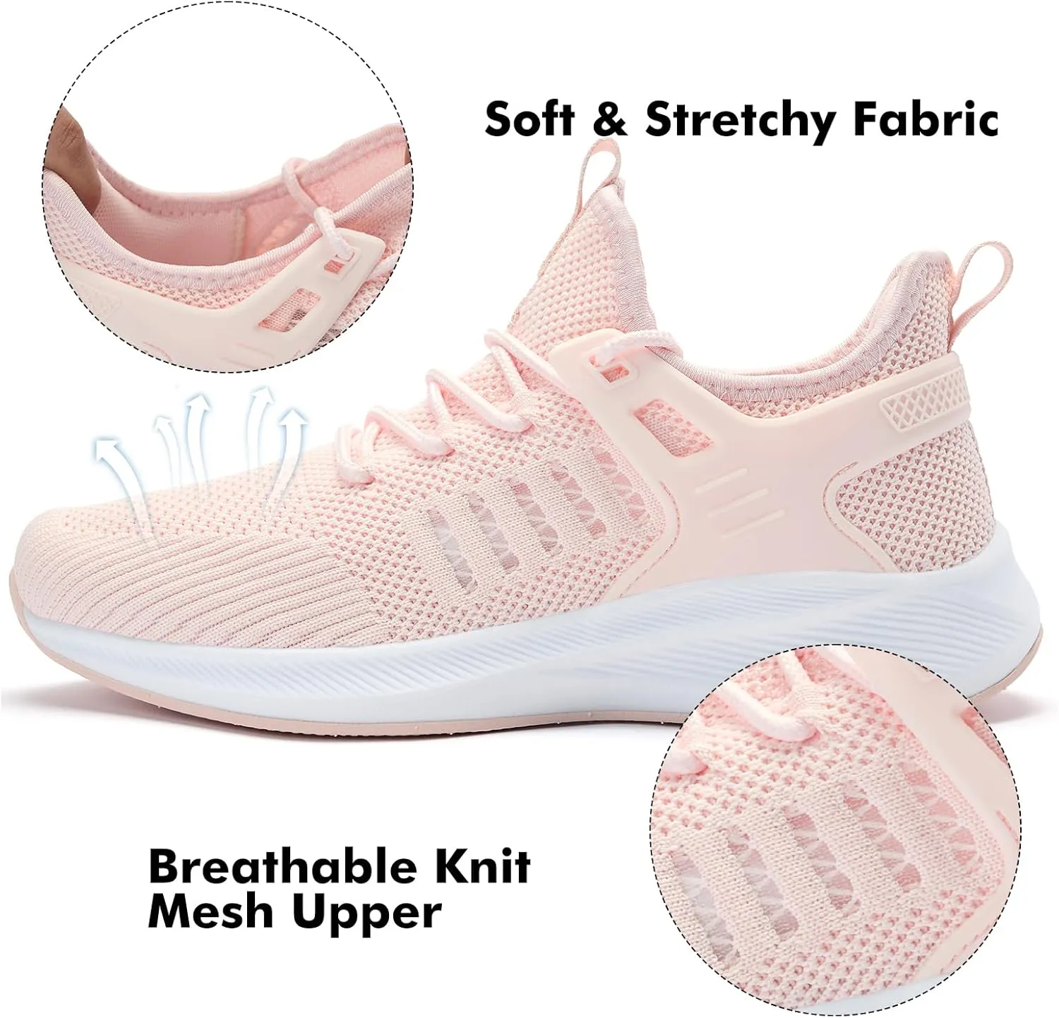 Womens Athletic Walking Shoes - Running Tennis Shoes Jogging Workout Lightweight Breathable Slip on Sneakers for Indoor Outdoor Gym Travel Work