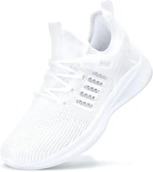 Womens Athletic Walking Shoes - Running Tennis Shoes Jogging Workout Lightweight Breathable Slip on Sneakers for Indoor Outdoor Gym Travel Work