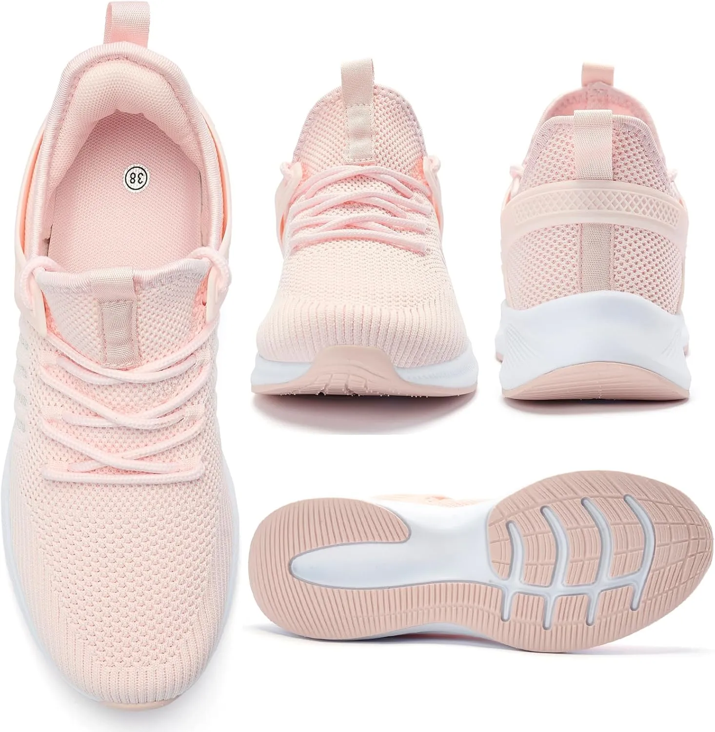 Womens Athletic Walking Shoes - Running Tennis Shoes Jogging Workout Lightweight Breathable Slip on Sneakers for Indoor Outdoor Gym Travel Work