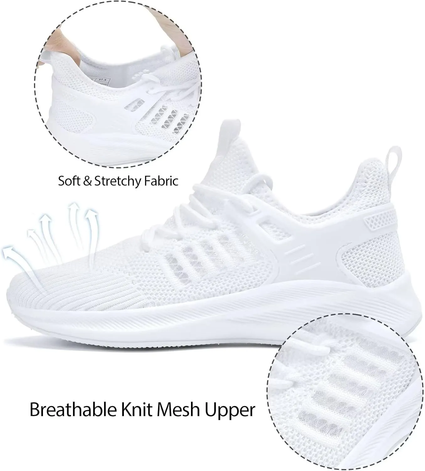 Womens Athletic Walking Shoes - Running Tennis Shoes Jogging Workout Lightweight Breathable Slip on Sneakers for Indoor Outdoor Gym Travel Work