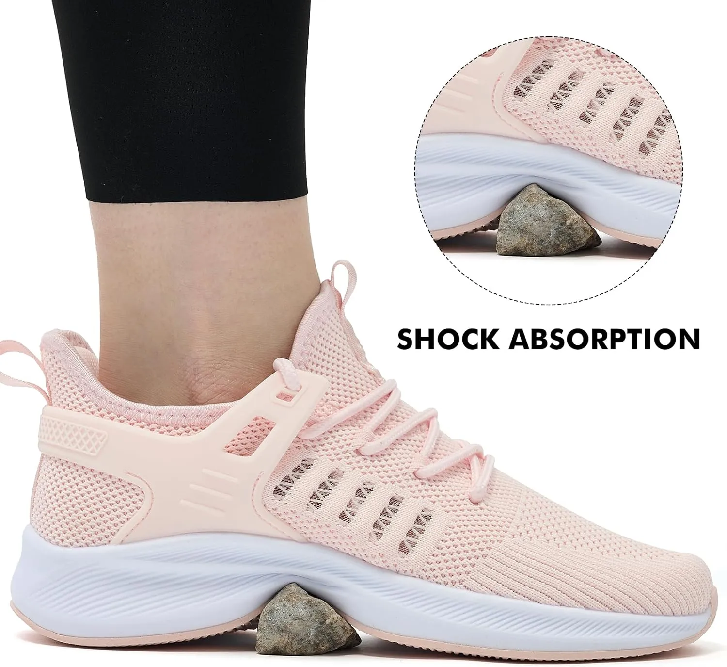 Womens Athletic Walking Shoes - Running Tennis Shoes Jogging Workout Lightweight Breathable Slip on Sneakers for Indoor Outdoor Gym Travel Work