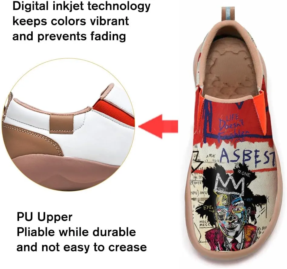 Women's Casual Loafers Microfiber Slip On Sneakers Art Painted Comfortable Soft Travel Shoes Colorful Butterfly