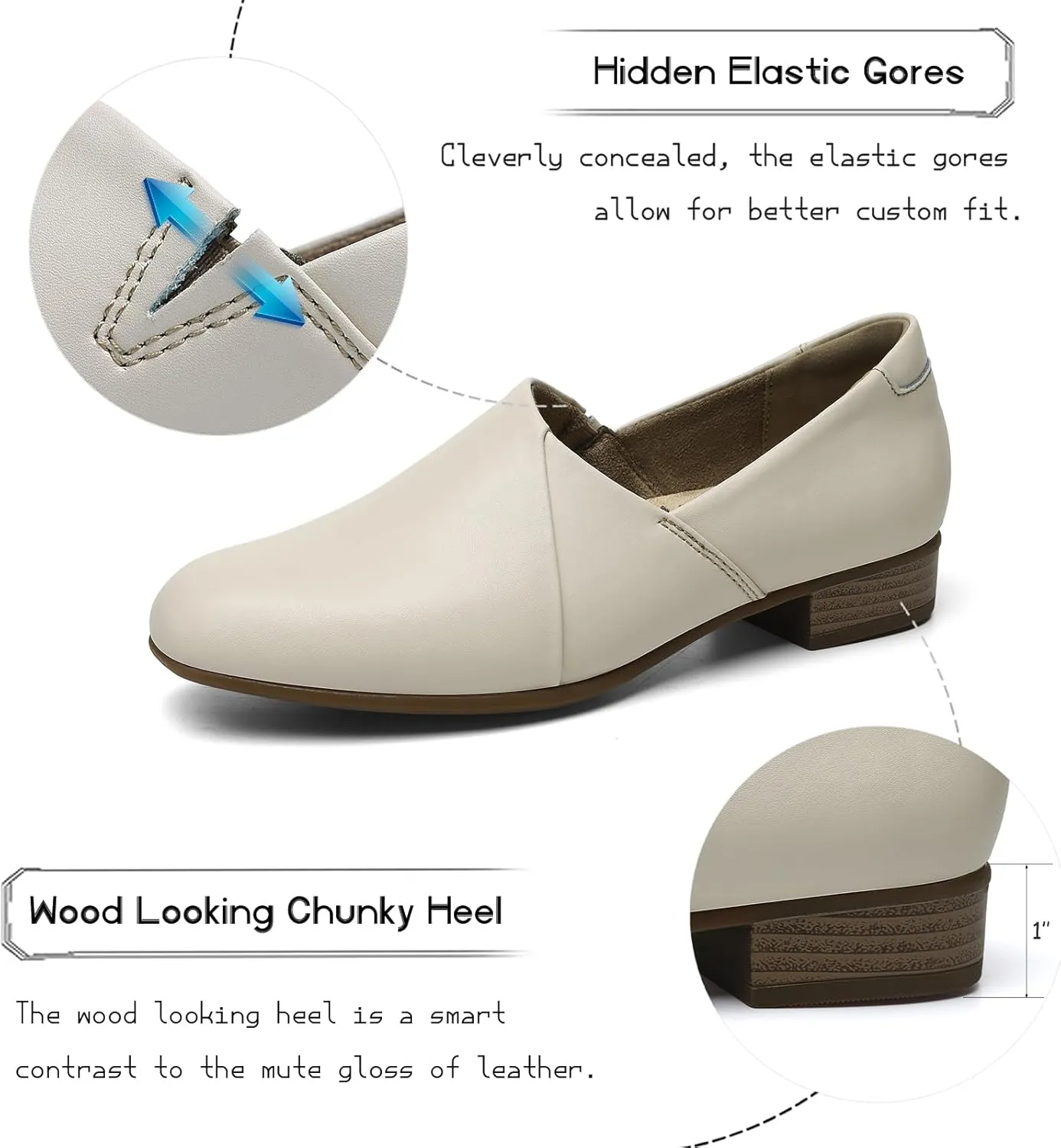 Women's Classic Comfort Dress Shoes Casual Leather Loafers Flats Cute Versatile Slip-Ons Everyday Work Shoes
