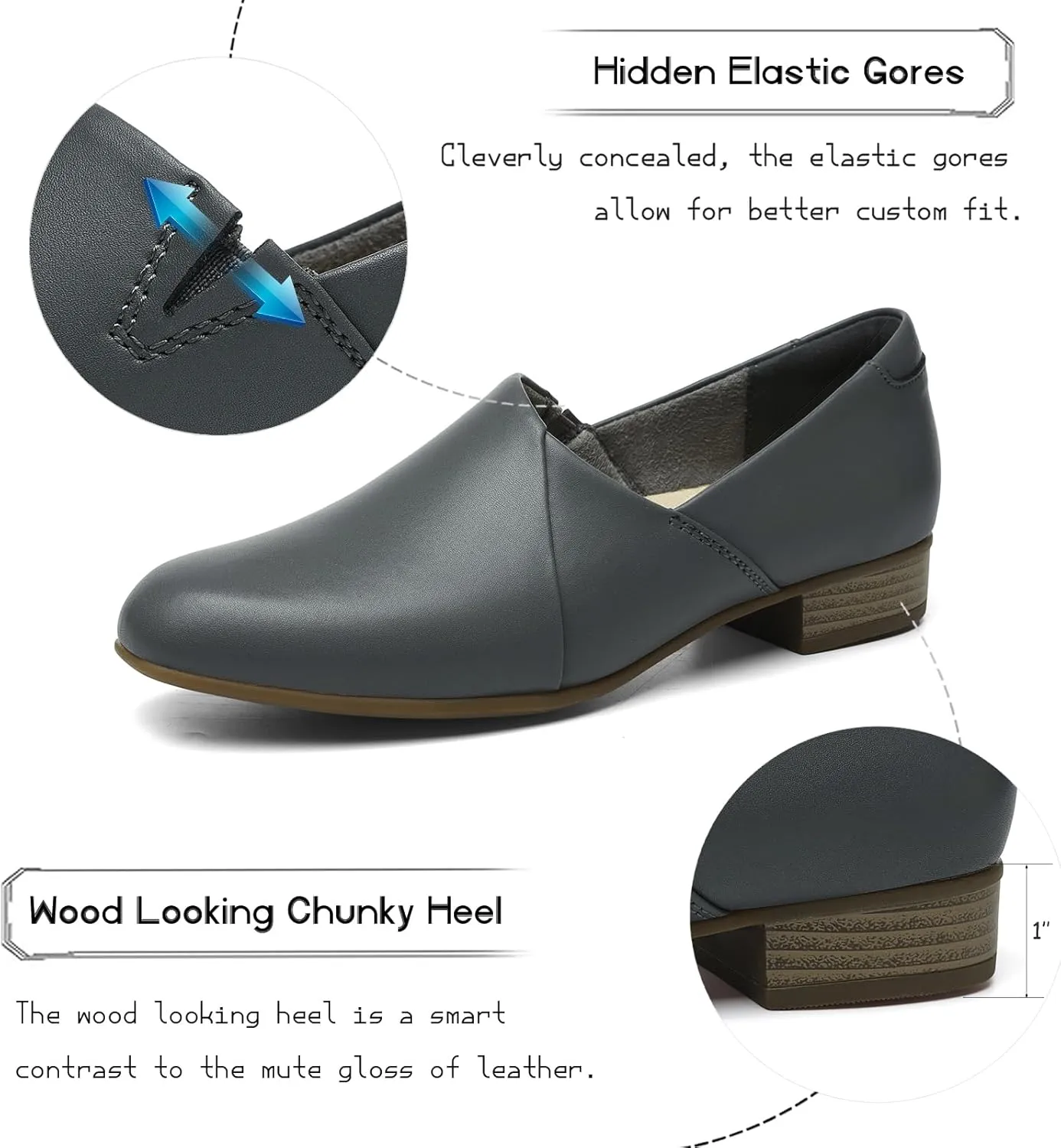 Women's Classic Comfort Dress Shoes Casual Leather Loafers Flats Cute Versatile Slip-Ons Everyday Work Shoes