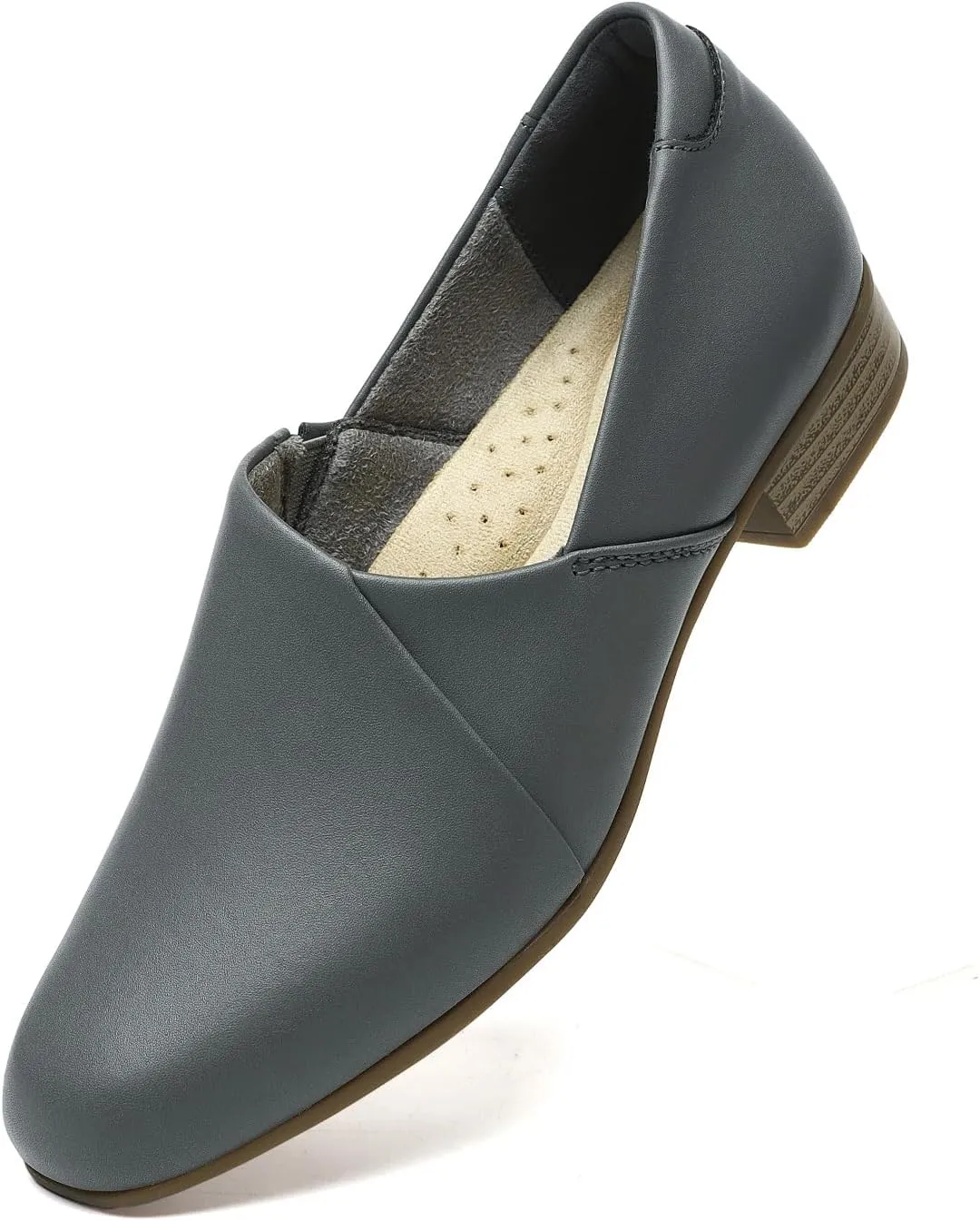 Women's Classic Comfort Dress Shoes Casual Leather Loafers Flats Cute Versatile Slip-Ons Everyday Work Shoes
