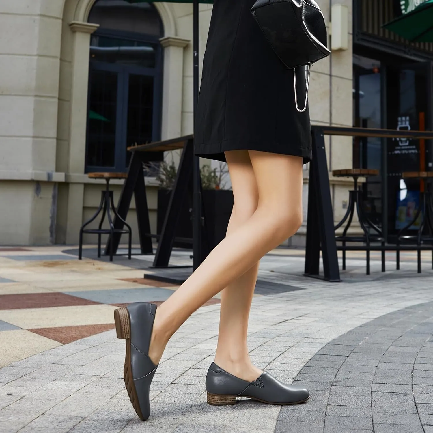 Women's Classic Comfort Dress Shoes Casual Leather Loafers Flats Cute Versatile Slip-Ons Everyday Work Shoes