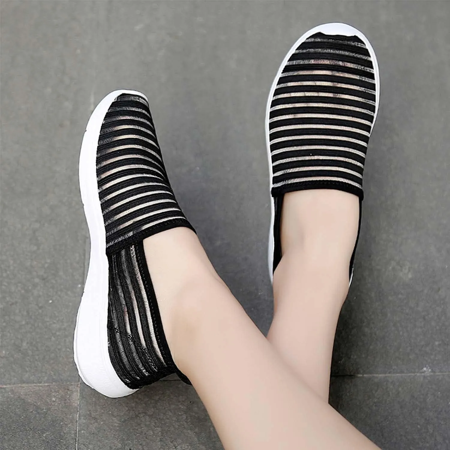 Women's Comfortable Mesh Loafers Casual Round Toe Slip On Driving Flats Walking Shoes for Womens Ladies