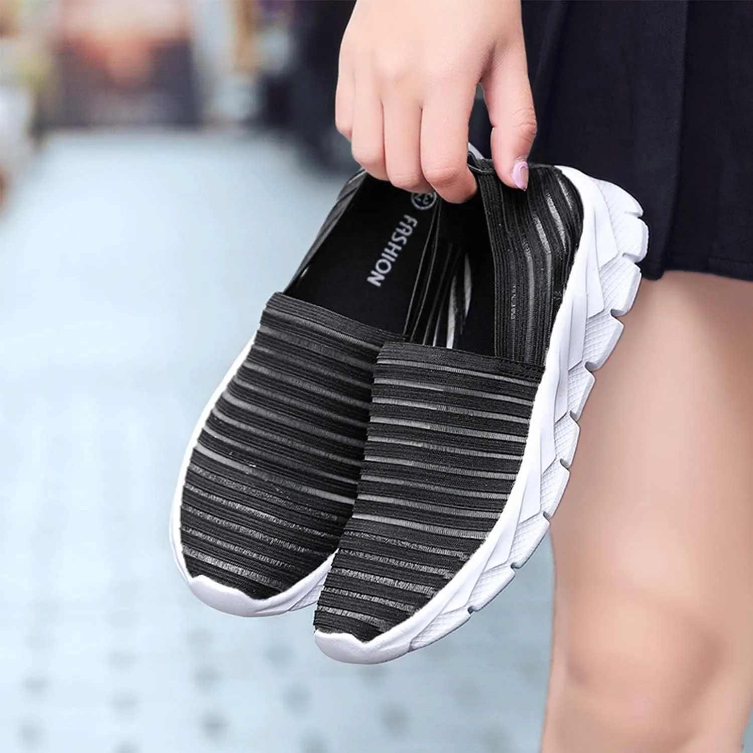 Women's Comfortable Mesh Loafers Casual Round Toe Slip On Driving Flats Walking Shoes for Womens Ladies