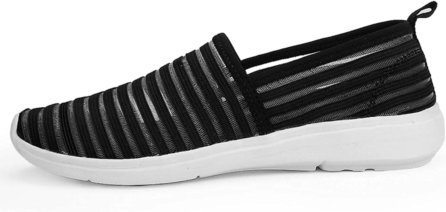 Women's Comfortable Mesh Loafers Casual Round Toe Slip On Driving Flats Walking Shoes for Womens Ladies