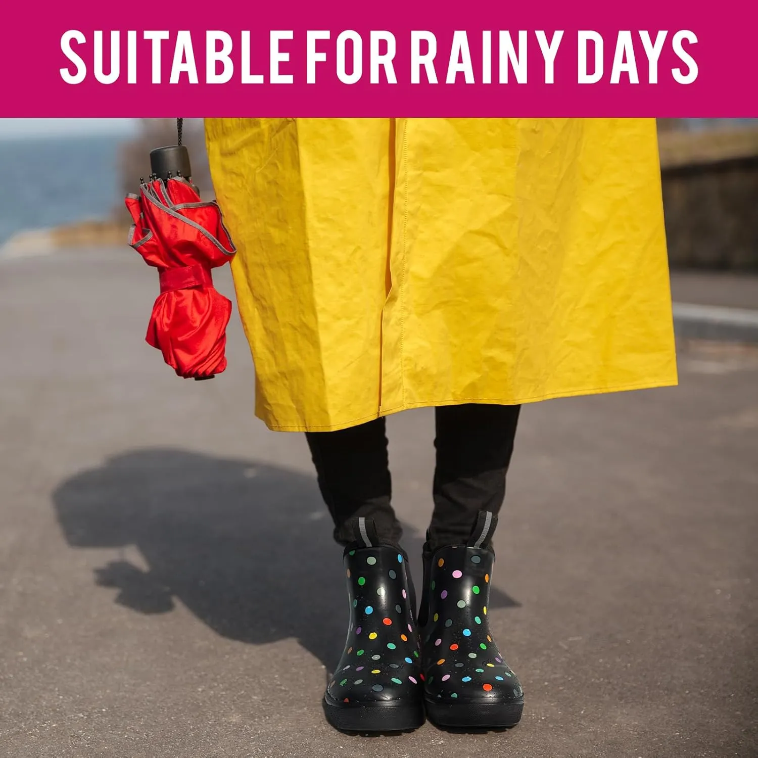 Women's Deck Boots Ankle Rain Boots Fishing Boots Rubber Waterproof Slip-Resistant Outdoor Work Shoes