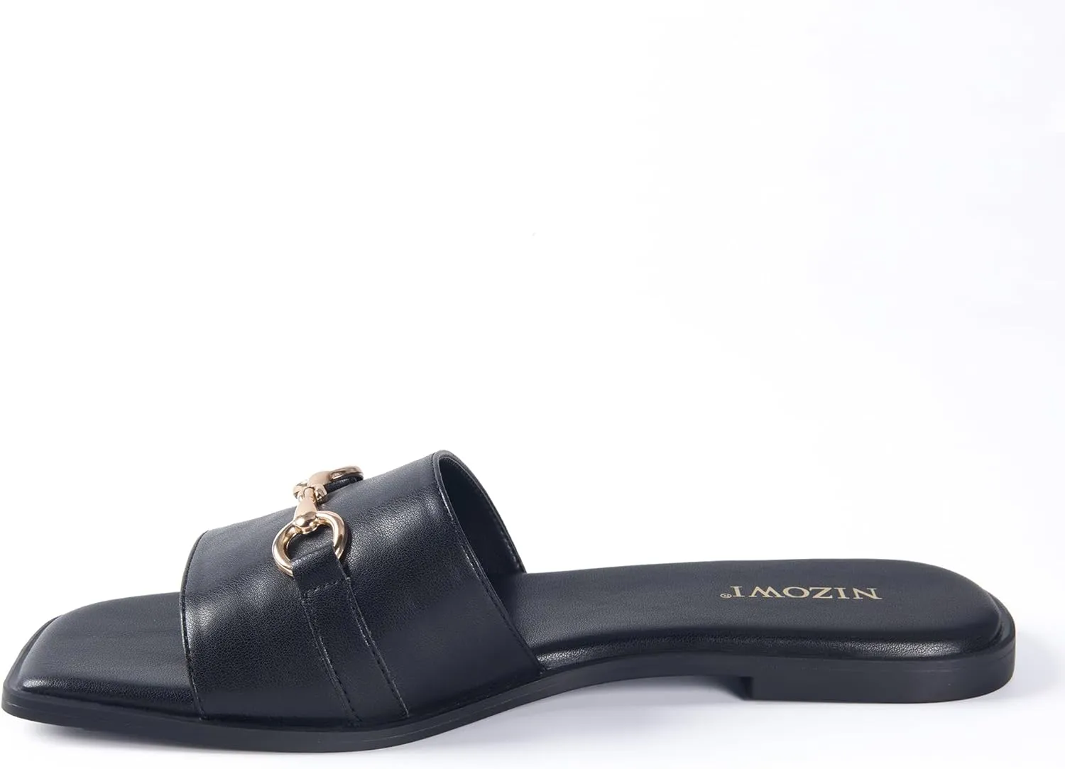 Women's Dressy Flat Sandals for Women Square Open Toe Slip on Comfortable Slide Sandals Summer