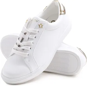 Women's Fashion Bling Deco Party Lightweight Vegan Leather Sneaker