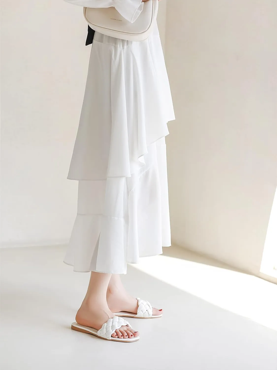 Womens Flat Slide Sandals,nude braided sandals for women,Square Open Toe Slippers Cute Slip On Summer Fashion Shoes Casual.