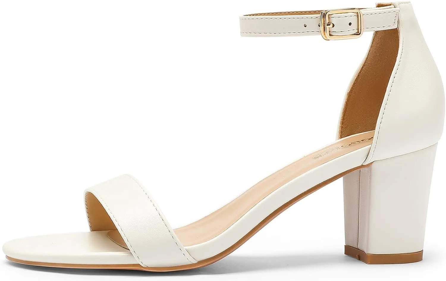 Women's Heeled Sandals Open Toe Ankle Strap 2.5-Inch Chunky Heels Dress Shoes Wide Feet Friendly