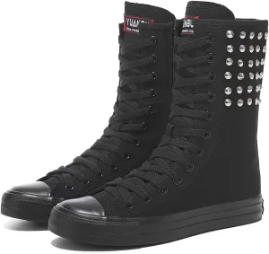 Womens High Top Canvas Sneakers Lace up Fashion Casual Shoes for Girls