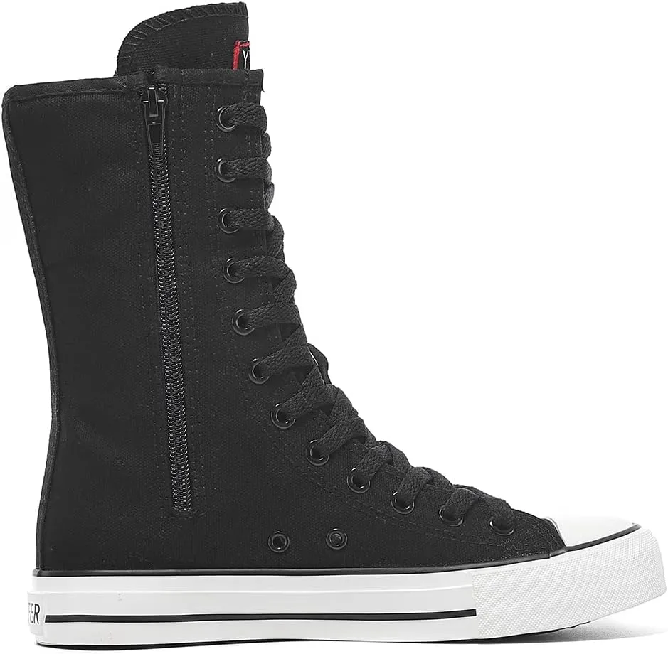 Womens High Top Canvas Sneakers Lace up Fashion Casual Shoes for Girls
