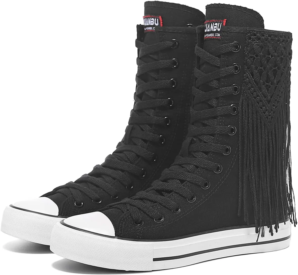 Womens High Top Canvas Sneakers Lace up Fashion Casual Shoes for Girls