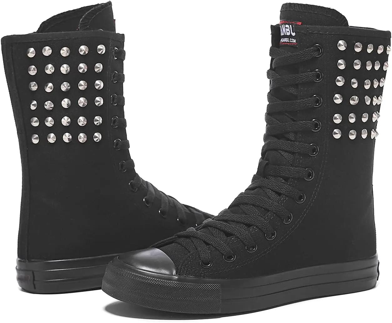 Womens High Top Canvas Sneakers Lace up Fashion Casual Shoes for Girls