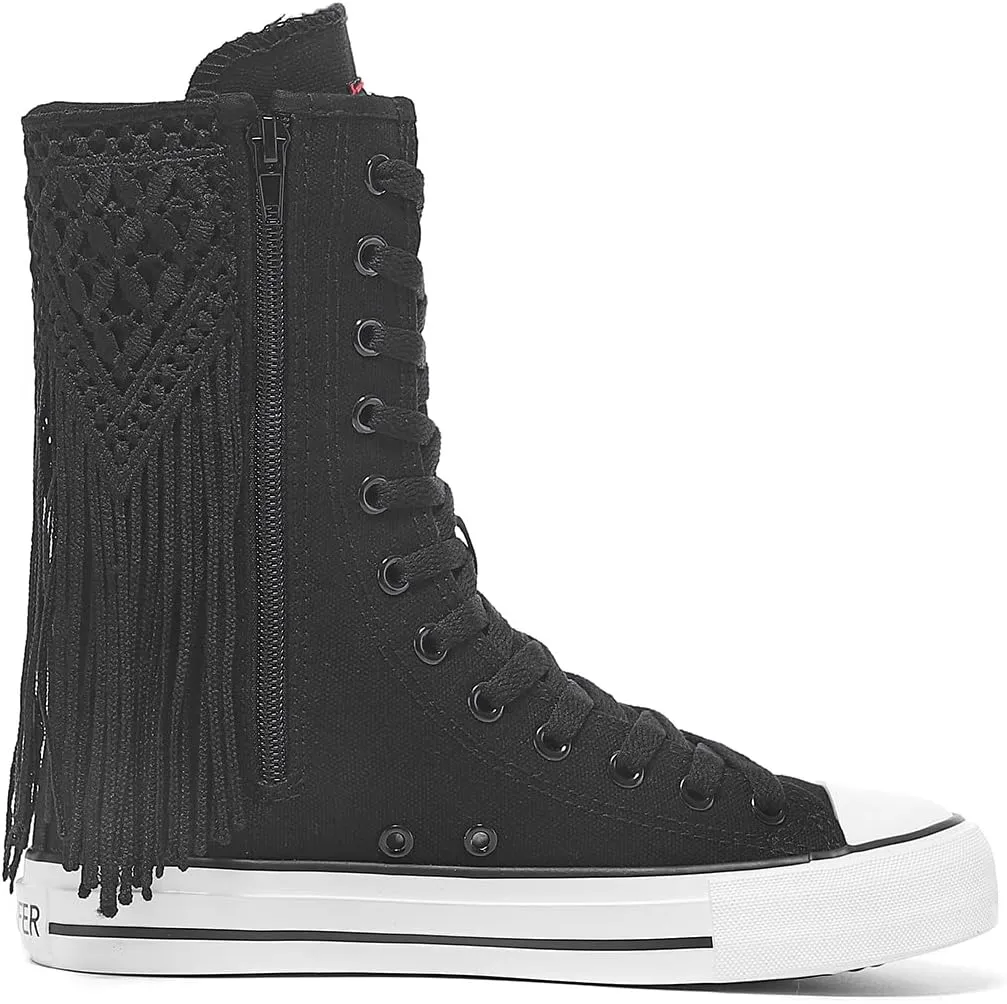 Womens High Top Canvas Sneakers Lace up Fashion Casual Shoes for Girls