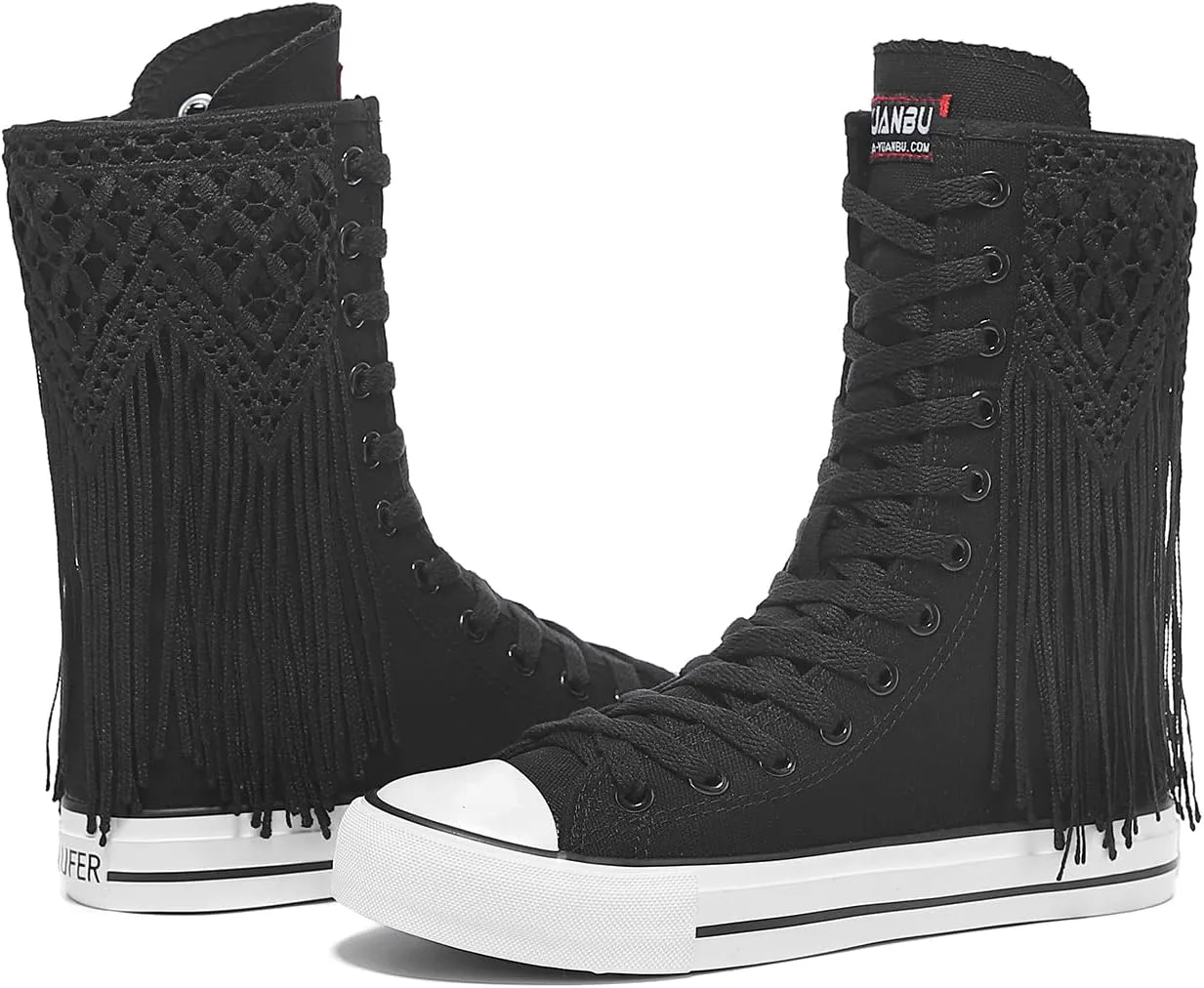 Womens High Top Canvas Sneakers Lace up Fashion Casual Shoes for Girls